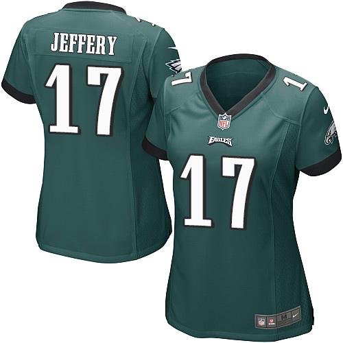 Nike Eagles #17 Alshon Jeffery Midnight Green Team Color Women's Stitched NFL New Elite Jersey Nike Eagles #17 Alshon Jeffery Midnight Green Team Color Women's Stitched NFL New Elite Jersey