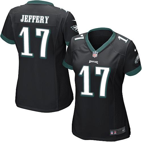 Nike Eagles #17 Alshon Jeffery Black Alternate Women's Stitched NFL New Elite Jersey Nike Eagles #17 Alshon Jeffery Black Alternate Women's Stitched NFL New Elite Jersey