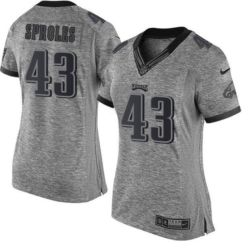 Nike Eagles #43 Darren Sproles Gray Women's Stitched NFL Limited Gridiron Gray Jersey Nike Eagles #43 Darren Sproles Gray Women's Stitched NFL Limited Gridiron Gray Jersey