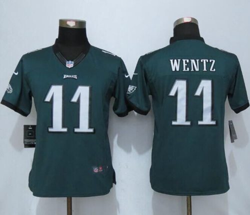 Nike Eagles #11 Carson Wentz Midnight Green Team Color Women's Stitched NFL New Limited Jersey Nike Eagles #11 Carson Wentz Midnight Green Team Color Women's Stitched NFL New Limited Jersey