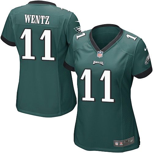 Nike Eagles #11 Carson Wentz Midnight Green Team Color Women's Stitched NFL New Elite Jersey