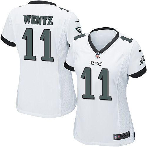 Nike Eagles #11 Carson Wentz White Women's Stitched NFL New Elite Jersey Nike Eagles #11 Carson Wentz White Women's Stitched NFL New Elite Jersey