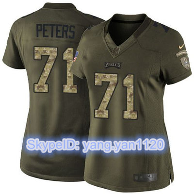 Nike Eagles #71 Jason Peters Green Women's Stitched NFL Limited Salute to Service Jersey Nike Eagles #71 Jason Peters Green Women's Stitched NFL Limited Salute to Service Jersey