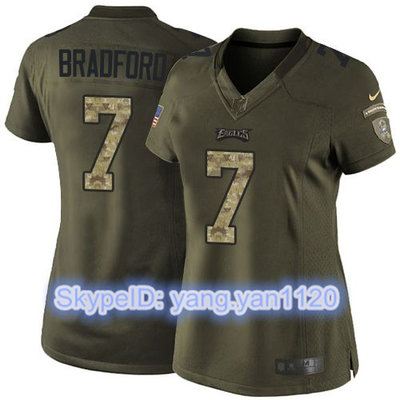 Nike Eagles #7 Sam Bradford Green Women's Stitched NFL Limited Salute to Service Jersey Nike Eagles #7 Sam Bradford Green Women's Stitched NFL Limited Salute to Service Jersey