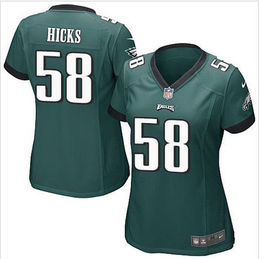 Women Nike Eagles #58 Jordan Hicks Midnight Green Team Color Stitched NFL New Elite Jersey Women Nike Eagles #58 Jordan Hicks Midnight Green Team Color Stitched NFL New Elite Jersey