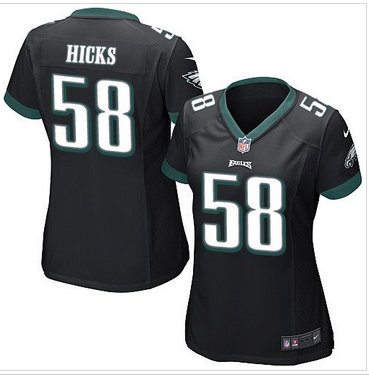 Women Nike Eagles #58 Jordan Hicks Black Alternate Stitched NFL New Elite Jersey Women Nike Eagles #58 Jordan Hicks Black Alternate Stitched NFL New Elite Jersey