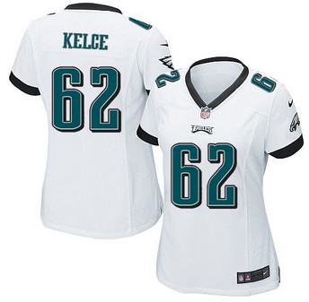Women NEW Eagles #62 Jason Kelce White Stitched NFL New Elite Jersey Women NEW Eagles #62 Jason Kelce White Stitched NFL New Elite Jersey