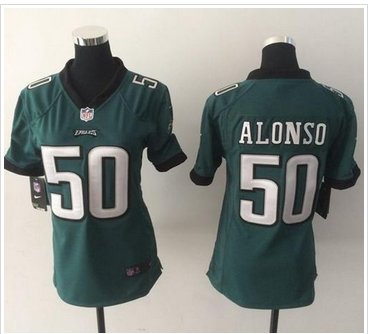 Women NEW Eagles #50 Kiko Alonso Midnight Green Team Color Stitched NFL New jersey Women NEW Eagles #50 Kiko Alonso Midnight Green Team Color Stitched NFL New jersey