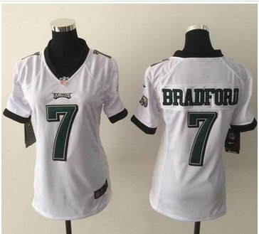 Women NEW Eagles #7 Sam Bradford White Stitched NFL New Elite Jersey Women NEW Eagles #7 Sam Bradford White Stitched NFL New Elite Jersey