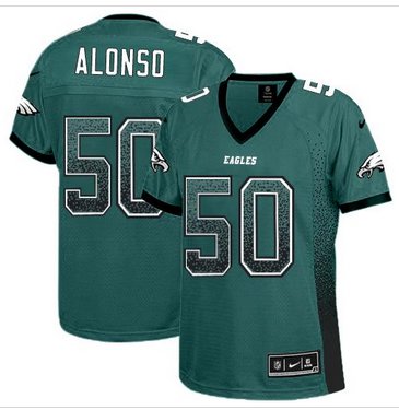 Women New Eagles #50 Kiko Alonso Midnight Green Team Color Stitched NFL Elite Women New Eagles #50 Kiko Alonso Midnight Green Team Color Stitched NFL Elite