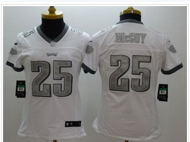 Women's NEW Eagles #25 LeSean McCoy White NFL Limited Platinum Jersey Women's NEW Eagles #25 LeSean McCoy White NFL Limited Platinum Jersey