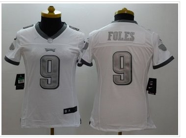 Women's NEW Eagles #9 Nick Foles White NFL Limited Platinum Jersey Women's NEW Eagles #9 Nick Foles White NFL Limited Platinum Jersey