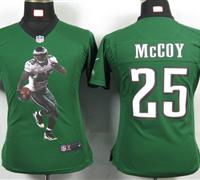 Womens Nike Philadelphia Eagles 25 Mccoy Green Portrait Fashion Game Jerseys