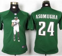 Nike Women Philadelphia Eagles #24 Asomugha Green Portrait Fashion Game Jerseys