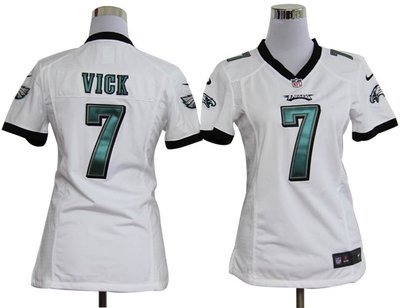 Womens Nike Philadelphia Eagles 7 Michael Vick White Jerseys