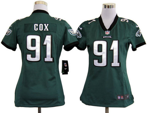 Women Nike Philadelphia Eagles 91 Fletcher Cox Green Jerseys