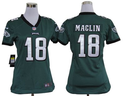 Women Nike Philadelphia Eagles 18 Jeremy Maclin Green Jerseys