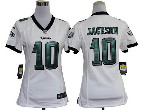 Womens Nike Philadelphia Eagles 10 DeSean Jackson White Jerseys