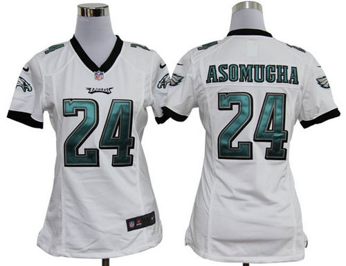 Womens Nike Philadelphia Eagles 24 Nnamdi Asomugha White Jerseys