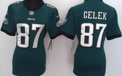 Women Nike Philadelphia Eagles 87 Brent Celek Green Jerseys