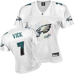 Philadelphia Eagles #7 Vick White Fem Fan Women Jerseys