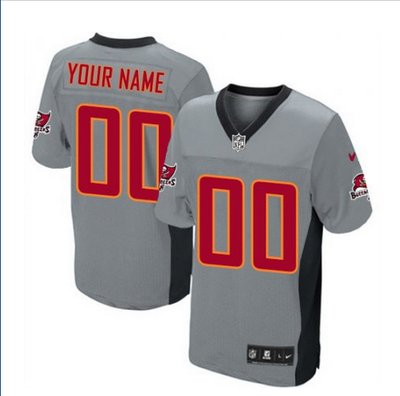 Men's Nike Tampa Bay Buccaneers Customized Elite Grey Shadow NFL Jersey