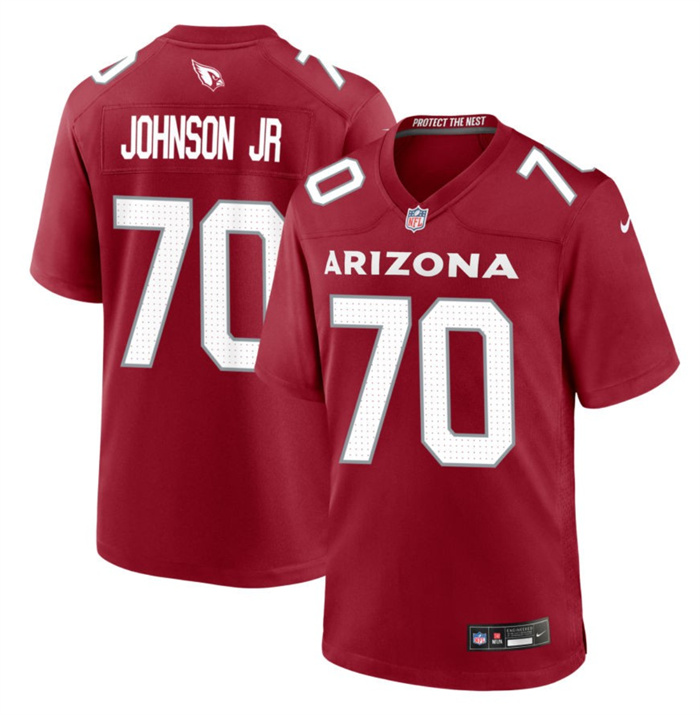 Men's Arizona Cardinals #70 Paris Johnson Jr Red 2023 Draft Stitched Game Football Jersey Men's Arizona Cardinals #70 Paris Johnson Jr Red 2023 Draft Stitched Game Football Jersey