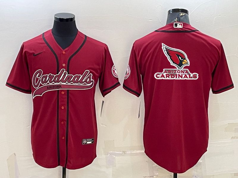 Men's Arizona Cardinals Red Team Big Logo With Patch Cool Base Stitched Baseball Jersey Men's Arizona Cardinals Red Team Big Logo With Patch Cool Base Stitched Baseball Jersey