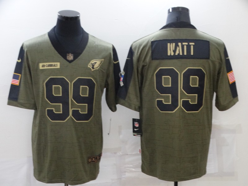 Men's Arizona Cardinals #99 J.J. Watt Nike Olive 2021 Salute To Service Limited Player Jersey Men's Arizona Cardinals #99 J.J. Watt Nike Olive 2021 Salute To Service Limited Player Jersey