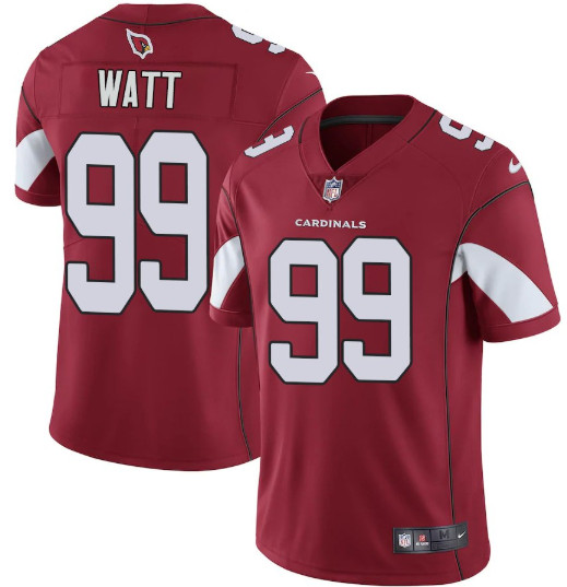 Men's Arizona Cardinals #99 J. J. Watt Red Vapor Limited Jersey Stitched 2021 Men's Arizona Cardinals #99 J. J. Watt Red Vapor Limited Jersey Stitched 2021