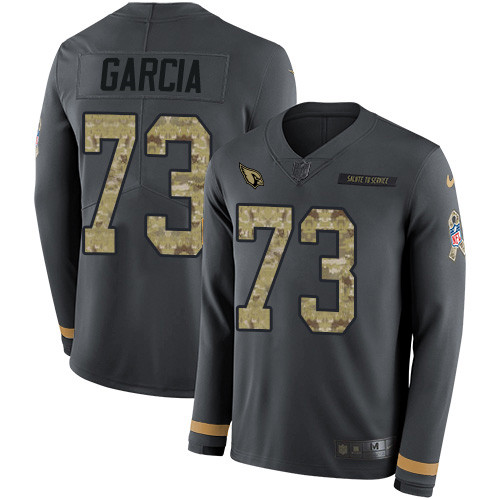 Nike Cardinals #73 Max Garcia Anthracite Salute to Service Men's Stitched NFL Limited Therma Long Sleeve Jersey Nike Cardinals #73 Max Garcia Anthracite Salute to Service Men's Stitched NFL Limited Therma Long Sleeve Jersey