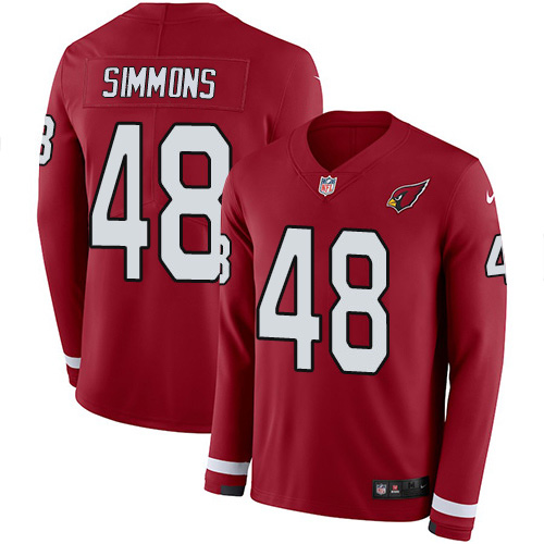 Nike Cardinals #48 Isaiah Simmons Red Team Color Men's Stitched NFL Limited Therma Long Sleeve Jersey Nike Cardinals #48 Isaiah Simmons Red Team Color Men's Stitched NFL Limited Therma Long Sleeve Jersey