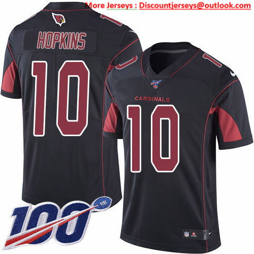 Nike Cardinals #10 DeAndre Hopkins Black Men's Stitched NFL Limited Rush 100th Season Jersey Nike Cardinals #10 DeAndre Hopkins Black Men's Stitched NFL Limited Rush 100th Season Jersey
