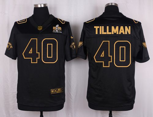 Nike Cardinals #40 Pat Tillman Black Pro Line Gold Collection Men's Stitched NFL Elite Jersey Nike Cardinals #40 Pat Tillman Black Pro Line Gold Collection Men's Stitched NFL Elite Jersey