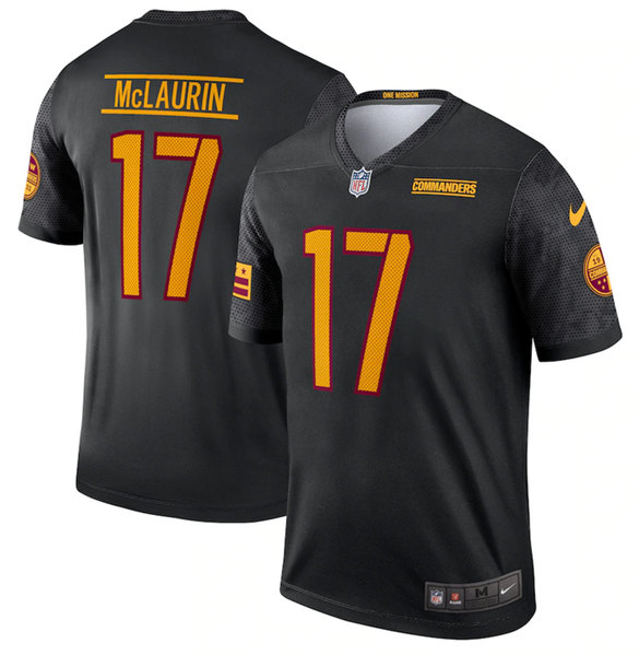 Men's Washington Commanders #17 Terry McLaurin Black Alternate Stitched Football Jersey Men's Washington Commanders #17 Terry McLaurin Black Alternate Stitched Football Jersey