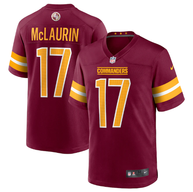 Men's Washington Commanders #17 Terry McLaurin 2022 Burgundy Game Stitched Jersey Men's Washington Commanders #17 Terry McLaurin 2022 Burgundy Game Stitched Jersey