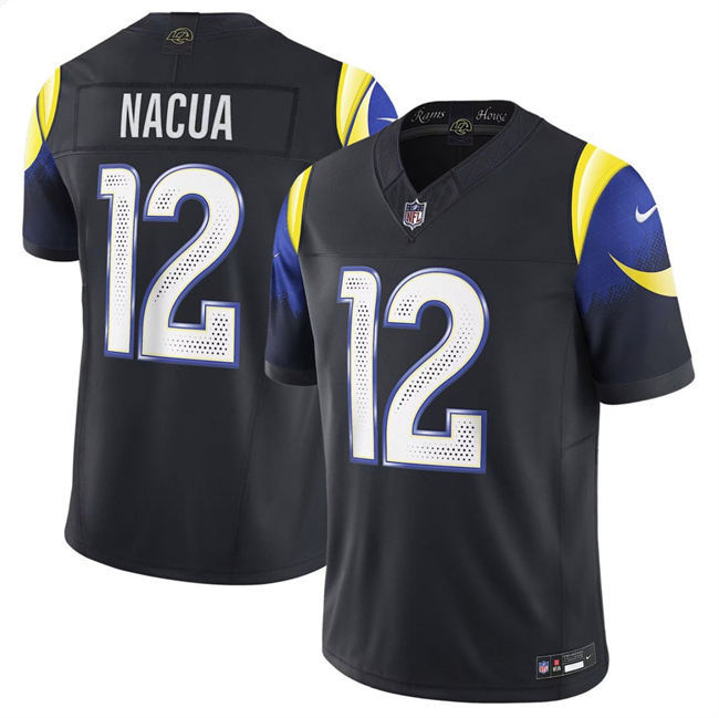 Women's Los Angeles Rams #12 Puka Nacua Black 2025 F.U.S.E. “Rivalries” Vapor Limited Stitched Jersey(Run Small) Women's Los Angeles Rams #12 Puka Nacua Black 2025 F.U.S.E. “Rivalries” Vapor Limited Stitched Jersey(Run Small)