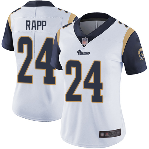 Rams #24 Taylor Rapp White Women's Stitched Football Vapor Untouchable Limited Jersey Rams #24 Taylor Rapp White Women's Stitched Football Vapor Untouchable Limited Jersey