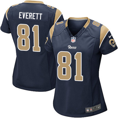 Nike Rams #81 Gerald Everett Navy Blue Team Color Women's Stitched NFL Elite Jersey Nike Rams #81 Gerald Everett Navy Blue Team Color Women's Stitched NFL Elite Jersey