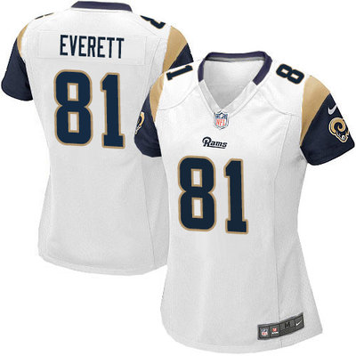 Nike Rams #81 Gerald Everett White Women's Stitched NFL Elite Jersey Nike Rams #81 Gerald Everett White Women's Stitched NFL Elite Jersey