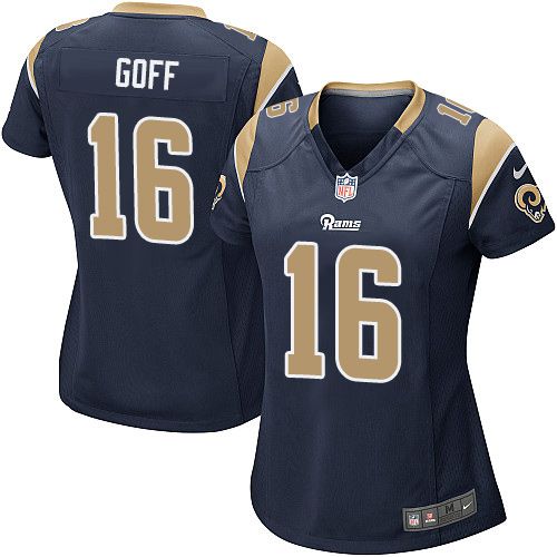 Nike Rams #16 Jared Goff Navy Blue Team Color Women's Stitched NFL Elite Jersey Nike Rams #16 Jared Goff Navy Blue Team Color Women's Stitched NFL Elite Jersey
