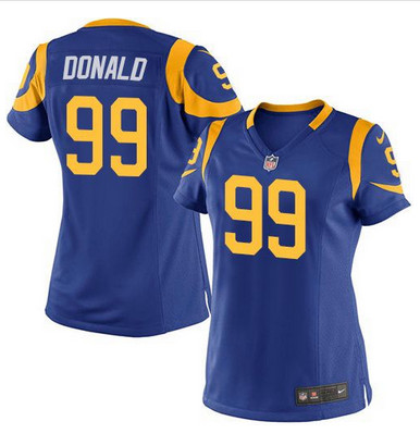 Nike Rams #99 Aaron Donald Royal Blue Alternate Women's Stitched NFL Elite Jersey Nike Rams #99 Aaron Donald Royal Blue Alternate Women's Stitched NFL Elite Jersey