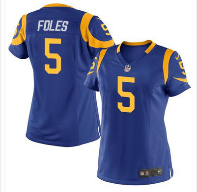 Nike Rams #5 Nick Foles Royal Blue Alternate Women's Stitched NFL Elite Jersey Nike Rams #5 Nick Foles Royal Blue Alternate Women's Stitched NFL Elite Jersey