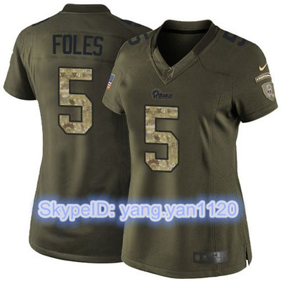 Nike Rams #5 Nick Foles Green Women's Stitched NFL Limited Salute to Service Jersey