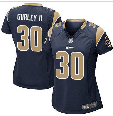Women Nike Rams #30 Todd Gurley II Navy Blue Team Color Stitched NFL Elite Jersey Women Nike Rams #30 Todd Gurley II Navy Blue Team Color Stitched NFL Elite Jersey