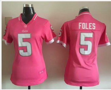 Women Nike Rams #5 Nick Foles Pink Stitched NFL Elite Bubble Gum Jersey Women Nike Rams #5 Nick Foles Pink Stitched NFL Elite Bubble Gum Jersey
