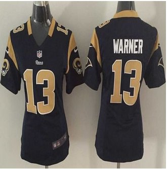 Women New Rams #13 Kurt Warner Navy Blue Team Color Stitched NFL Elite Jersey Women New Rams #13 Kurt Warner Navy Blue Team Color Stitched NFL Elite Jersey