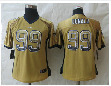 Women New Los Angeles Rams #99 Aaron Donald Drift Fashion Gold Elite Jersey Women New Los Angeles Rams #99 Aaron Donald Drift Fashion Gold Elite Jersey