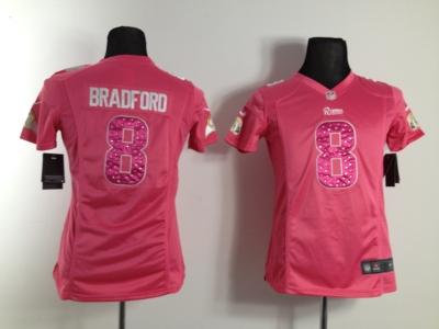 NEW Women Los Angeles Rams #8 Sam Bradford Pink Jerseys NEW Women Los Angeles Rams #8 Sam Bradford Pink Jerseys