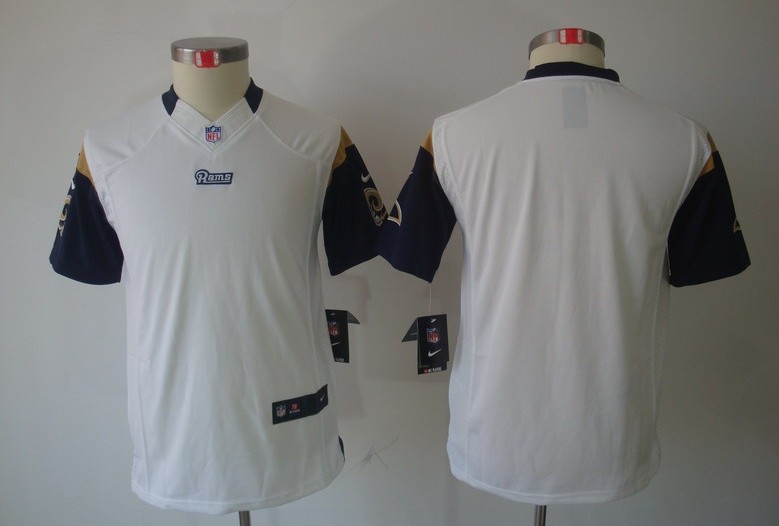 Youth NEW Los Angeles Rams Blank White Jerseys